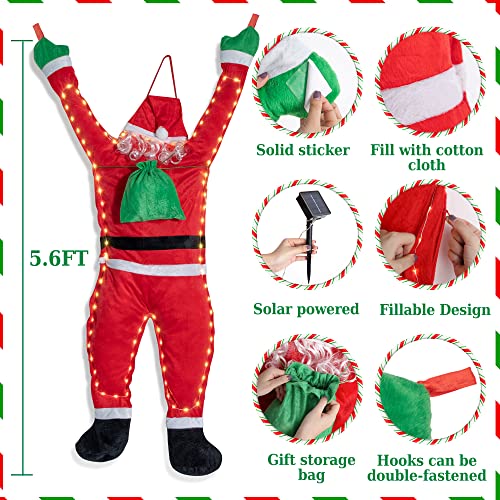 Hanging Santa Suit w/ Warm White Lights for Christmas Decoration