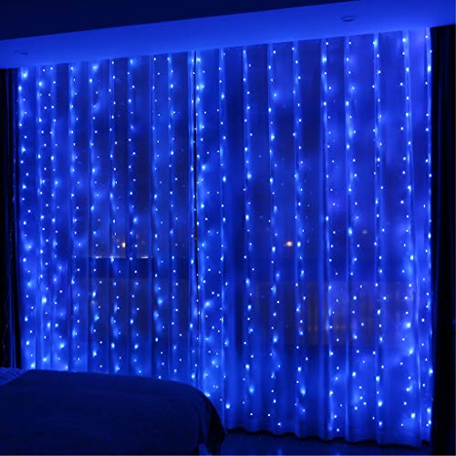 300 LED Fairy Curtain Lights with Remote 8 Modes Timer for Bedroom, 9.8x9.8Ft USB Plug in Adapter