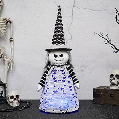 Lighted Halloween Witch's Broom, Spooky Halloween Party Decorations Home Ornament