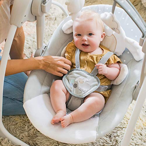 6-Speed Compact Portable Baby Swing w/ Music & Bar, Folds for Easy Travel