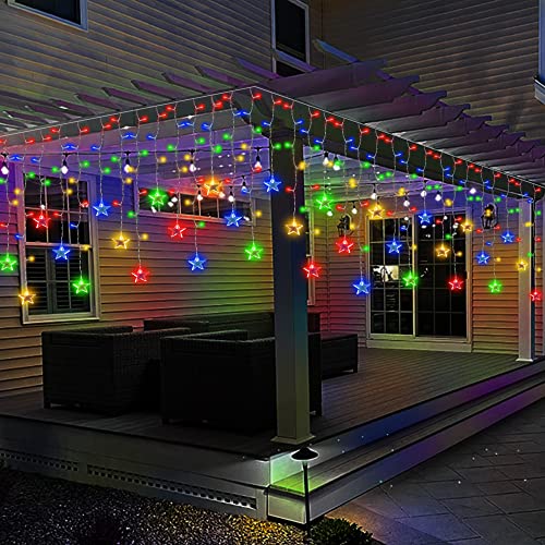 150 LED Icicle Christmas Lights w/ Stars