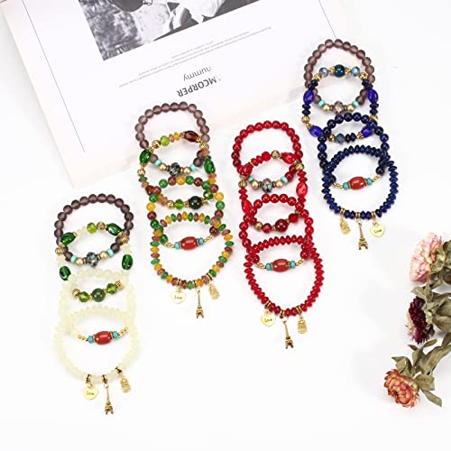 8 Packs Boho Beaded Bracelets for Women