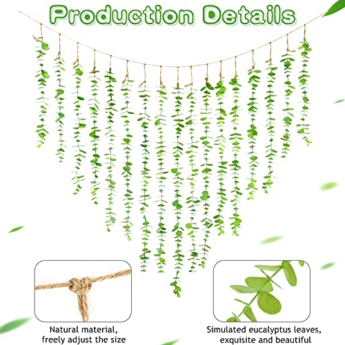 Hanging Wall Decor Artificial Boho Decor Fake Eucalyptus Vine Decoration for Bathroom Bedroom Farmhouse