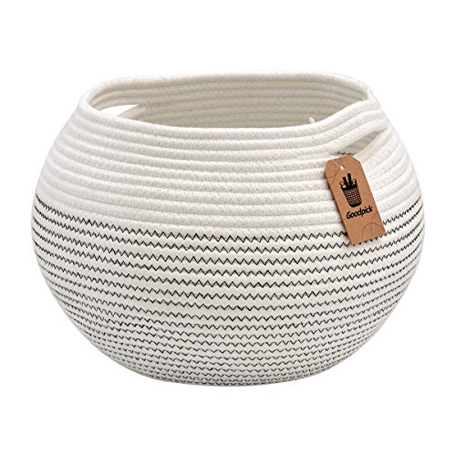Cotton Rope Jute Round Baskets 10"D x 8.3"H