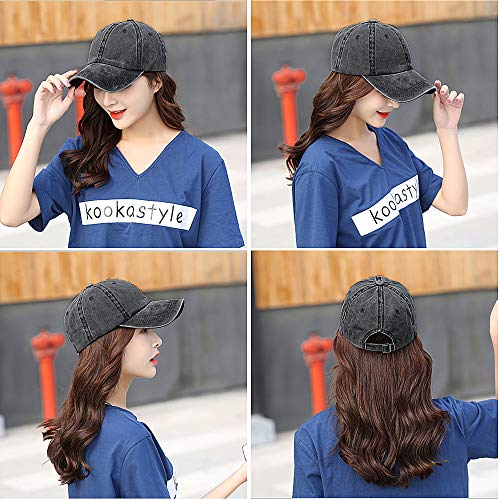 Unisex Baseball Cap Adjustable Washed Dyed Cotton Ball Hat (One Size)