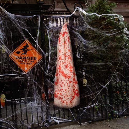 Bloody Halloween Decorations Hanging Indoor Outdoor Creepy Decor Cocoon Corpseprop for Haunted House