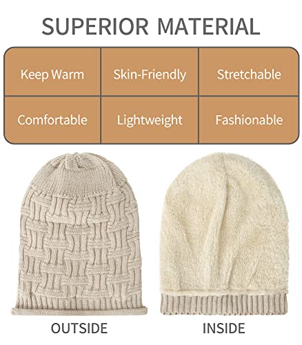 2 Pack Slouchy Beanie Winter Knit Soft Hat for Women/Men