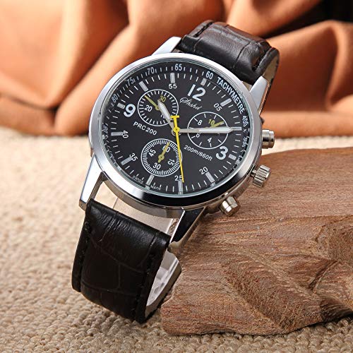 6 Pack Men's Leather Quartz Wrist Watch