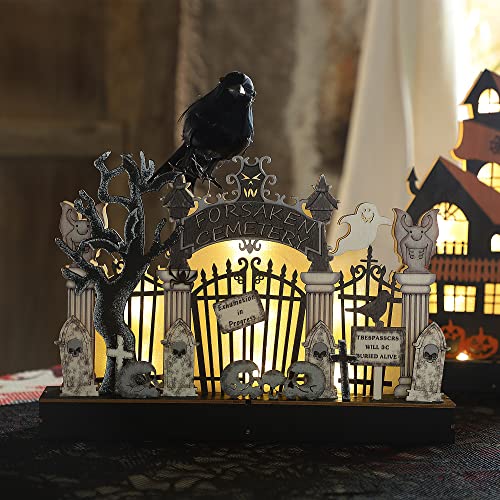 Wooden Home Halloween Tabletop Decorations