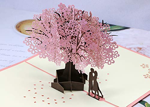 Handmade Cherry Blossom Card Pop Up 3D Flower Card Romantic Love Letter Card