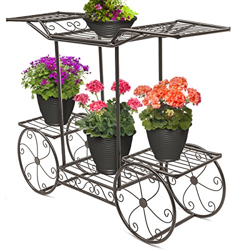 6 Tiers Garden Cart Stand & Flower Pot Plant Holder