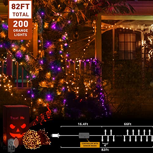 82 FT 200 LED Halloween String Lights & Spooky Music Motion Sensor