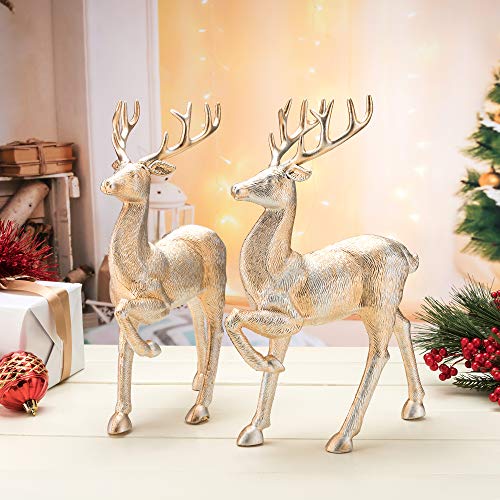 2 Pcs Glitter Reindeer Christmas Decoration