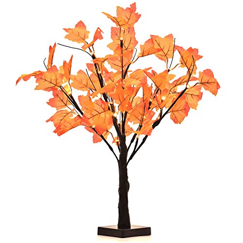 Lighted Artificial Fall Maple Tree-23-Inch Battery Operated