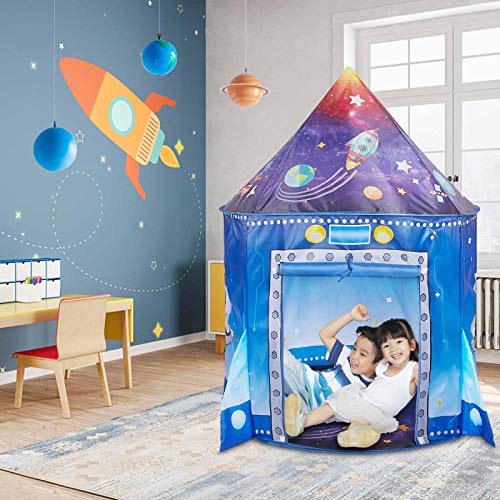 Premium Rocket Ship Kids Tent, Large Space Playhouse