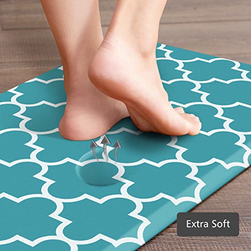 [2 PCS] Cushioned Anti-Fatigue Kitchen Rug, Waterproof Non-Slip