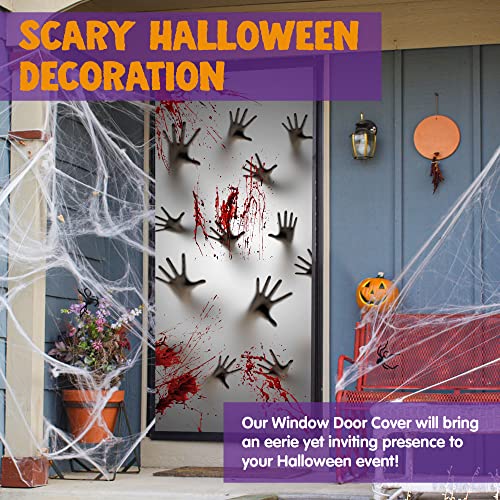 3D Design Scary Skeleton Door Cover for Halloween Skeleton Door, Window and Wall Cover