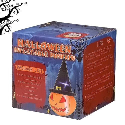 Halloween Inflatable Skull Face Spider Scary Creepy, Blow Up Spider with Built-in LED