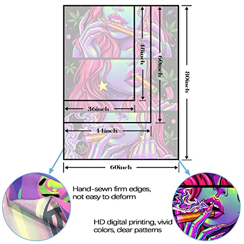 Cool Blacklight Uv Playboy Wall Tapestry for Trippy Bedroom Accessories (Purple, 36"x48")