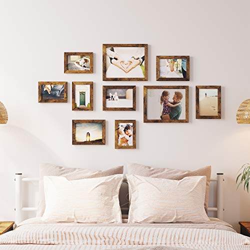 Picture Frames, Set of 10, Two 8 x 10 Inch, Four 5 x 7 Inch, Four 4 x 6 Inch for Home Decor