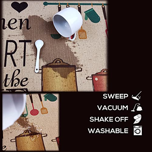 Kitchen Mats Set of 2 Non-Slip Washable