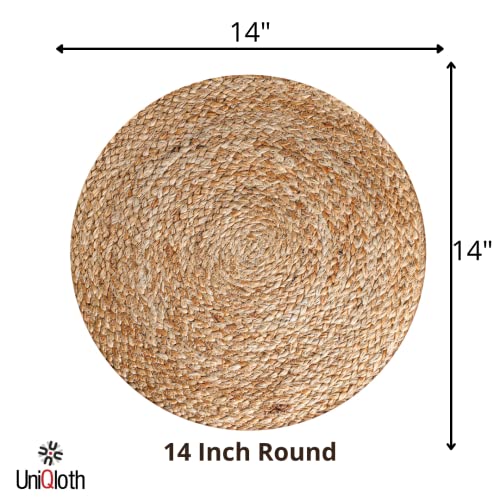 Farmhouse Jute Burlap Braided Table Runner 36 Inches Long - 13x36 Natural Jute Braided Table Runner