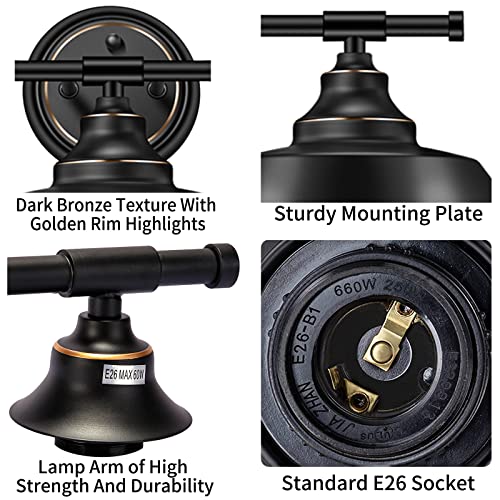 Farmhouse Rustic Style Vintage 3-Lights Vanity Wall Sconce