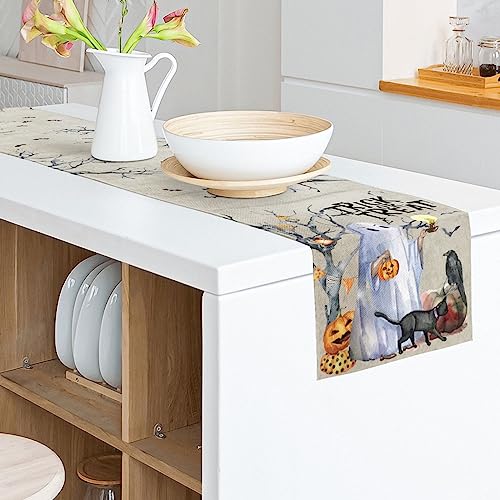 Halloween Table Runner Halloween Decorations Indoor Table Runner Long Linen Farmhouse Style
