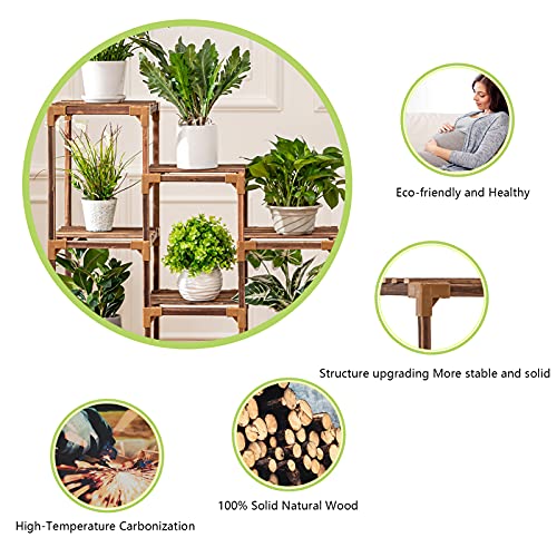 10 Tier Wood Plant Stand