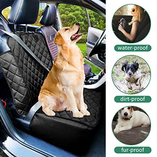 2 in 1 Dog Pet Front Seat Cover w/ Safety Belt(Black)