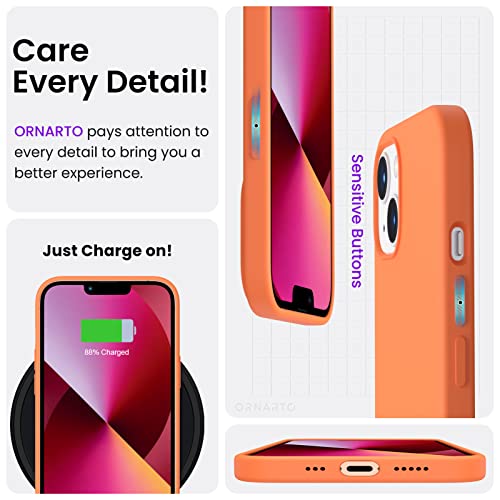 Compatible with iPhone 13 Case 6.1, Slim Liquid Silicone 3 Layers Full Covered Soft Gel Rubber Case Cover