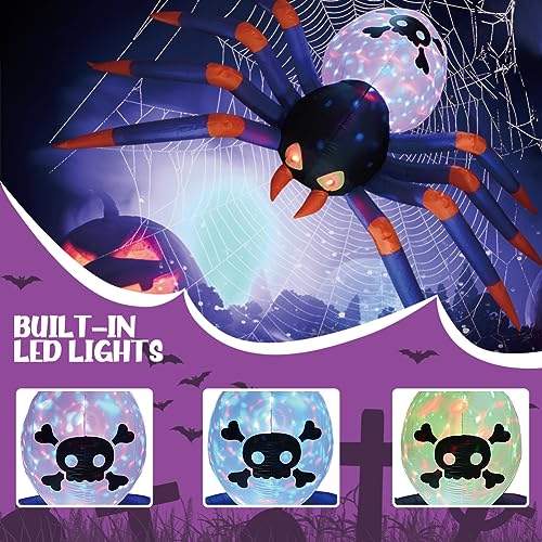 Halloween Inflatables Grim Reaper, Spooky Ghost with Sounder Outdoor Decorations, Double-Sided Design