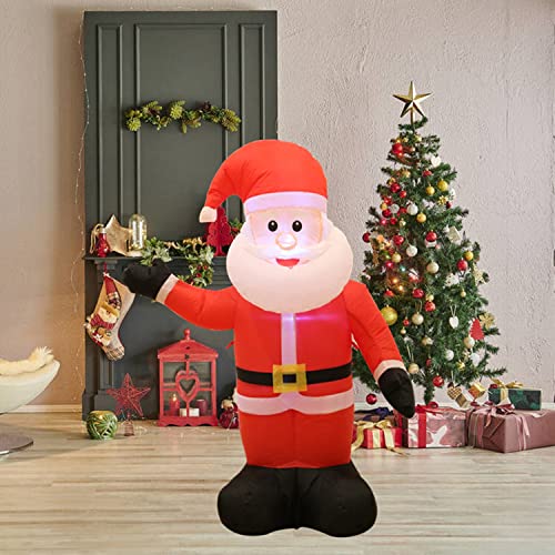 4 FT Lighted Christmas Inflatable Santa Claus and Snowman, Outdoor Holiday Decorations Inflatable Yard Decorations