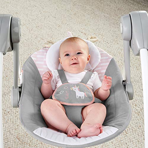 6-Speed Compact Portable Baby Swing w/ Music & Bar, Folds for Easy Travel