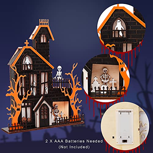 Wooden Home Halloween Tabletop Decorations