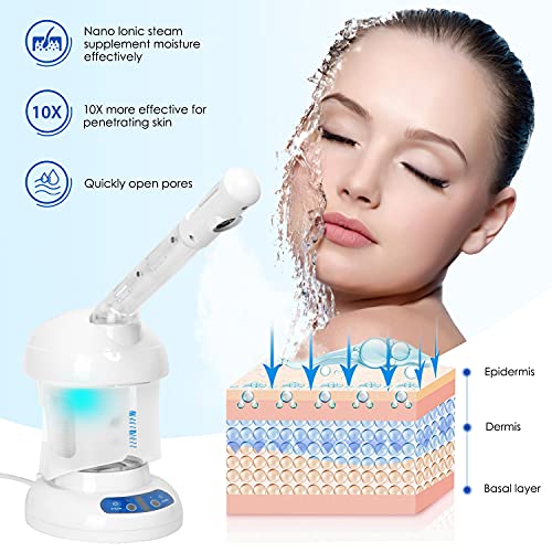 Facial Steamer w/ Extendable Arm Ozone Table Top Mini Spa Face Steamer Design