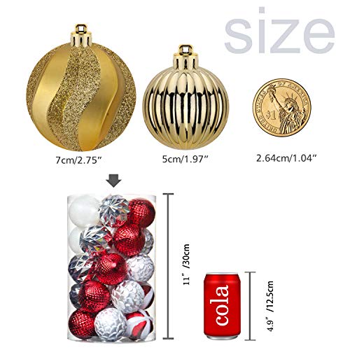 31pcs 2.75in & 1.97in Shatterproof  Balls for  Christmas Decoration