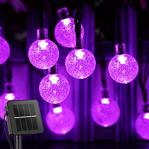 Solar String Lights 60 Led 35.6 Feet Crystal Globe  w/ 8 Lighting Modes