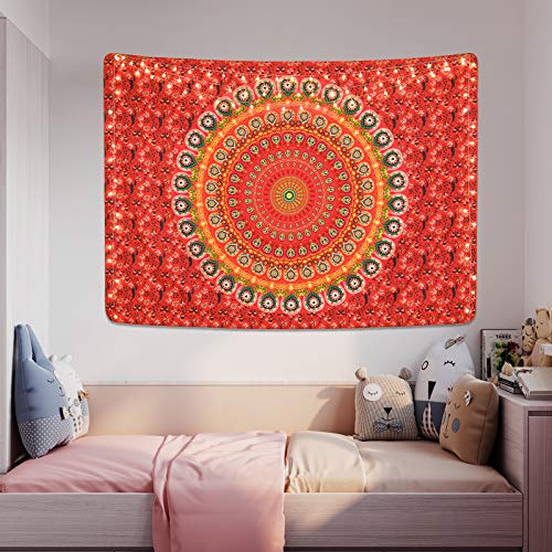 Bohemian Mandala Psychedelic Peacock Boho Tapestry