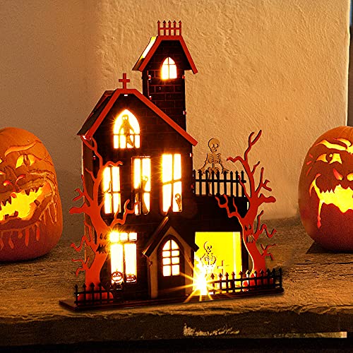 Wooden Home Halloween Tabletop Decorations