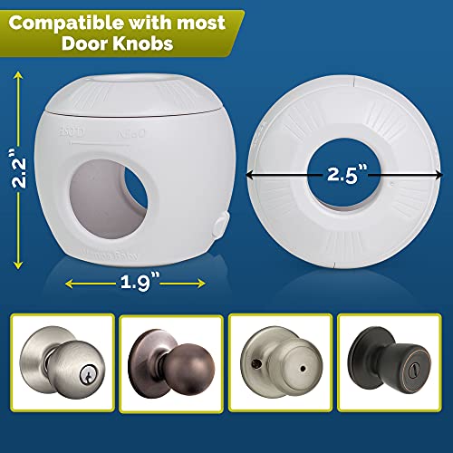 Child Safety Door Knob Cover (4 Pack) Hard-to-Remove Dual-Lock Door Handle