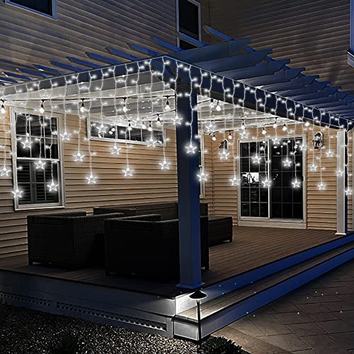 150 LED Icicle Christmas Lights w/ Stars