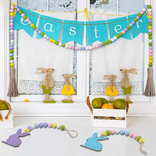 3 Pcs Easter Wood Bead Garland