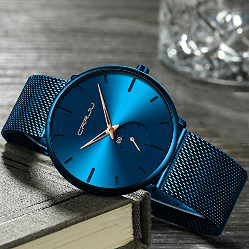 Ultra Thin Wrist Watches for Men Fashion Classic Waterproof Stainless Steel Band