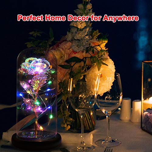 I Love You Mom Galaxy Roses Gifts in Glass Dome for Mothers Day/Birthday