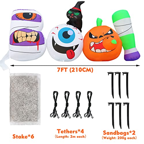 7 Ft Long Halloween Inflatables Boo Decoration