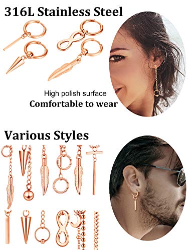 12 Pieces Hoop Dangle Earrings For Men