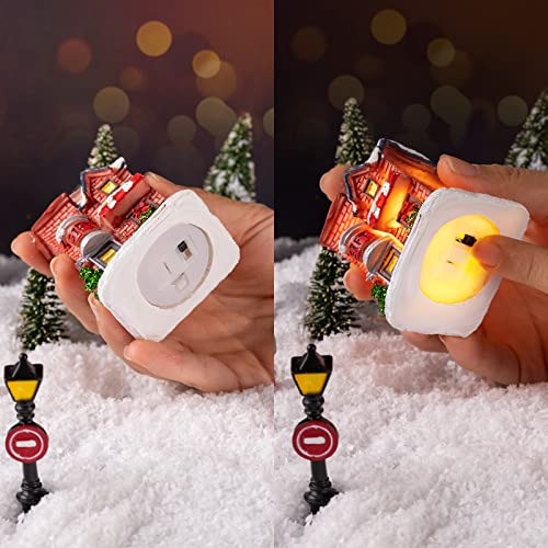 30 Pcs Christmas Light Up Village Houses LED Lights Christmas Town Scene