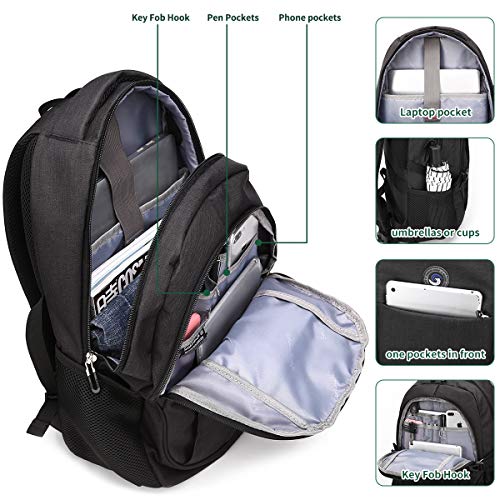 Anti Theft Laptop/Travel Backpacks Bookbag w/ USB Charging Port Fits 15.6 Inch Laptop