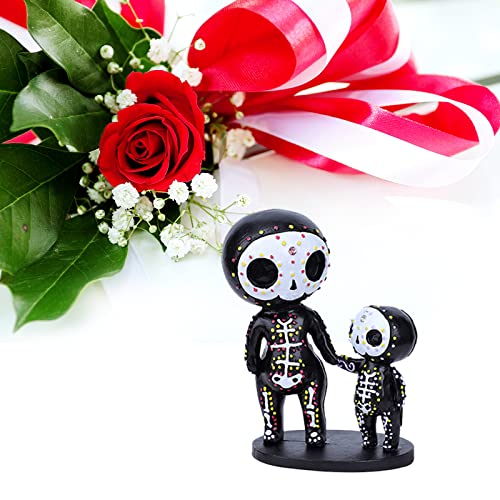 Skull Decor,Sugar Couple Statue, Figurine, Resin Crafts Cute Statue Skeleton Memorial Sculpture, Halloween